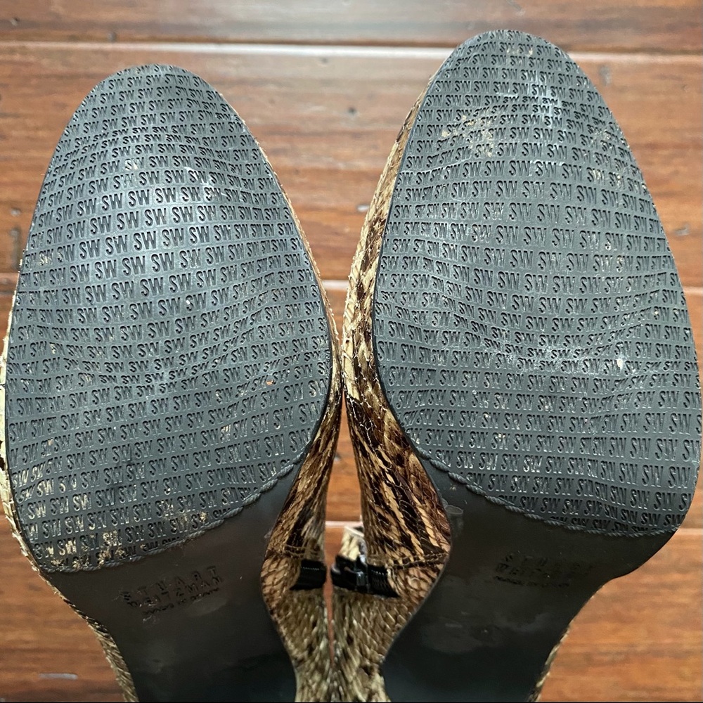 Stuart Weitzman 4” Grey Python Heeled Bootie - image 4